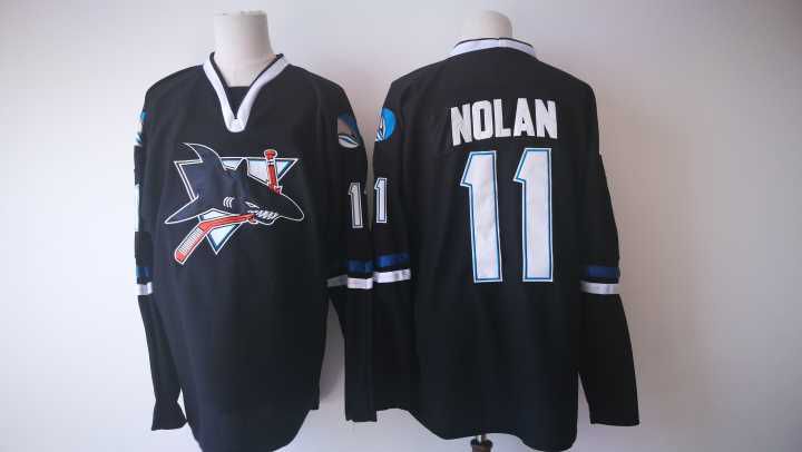 Men San Jose Sharks #11 Nolan Black Adidas Hockey Stitched NHL Jerseys